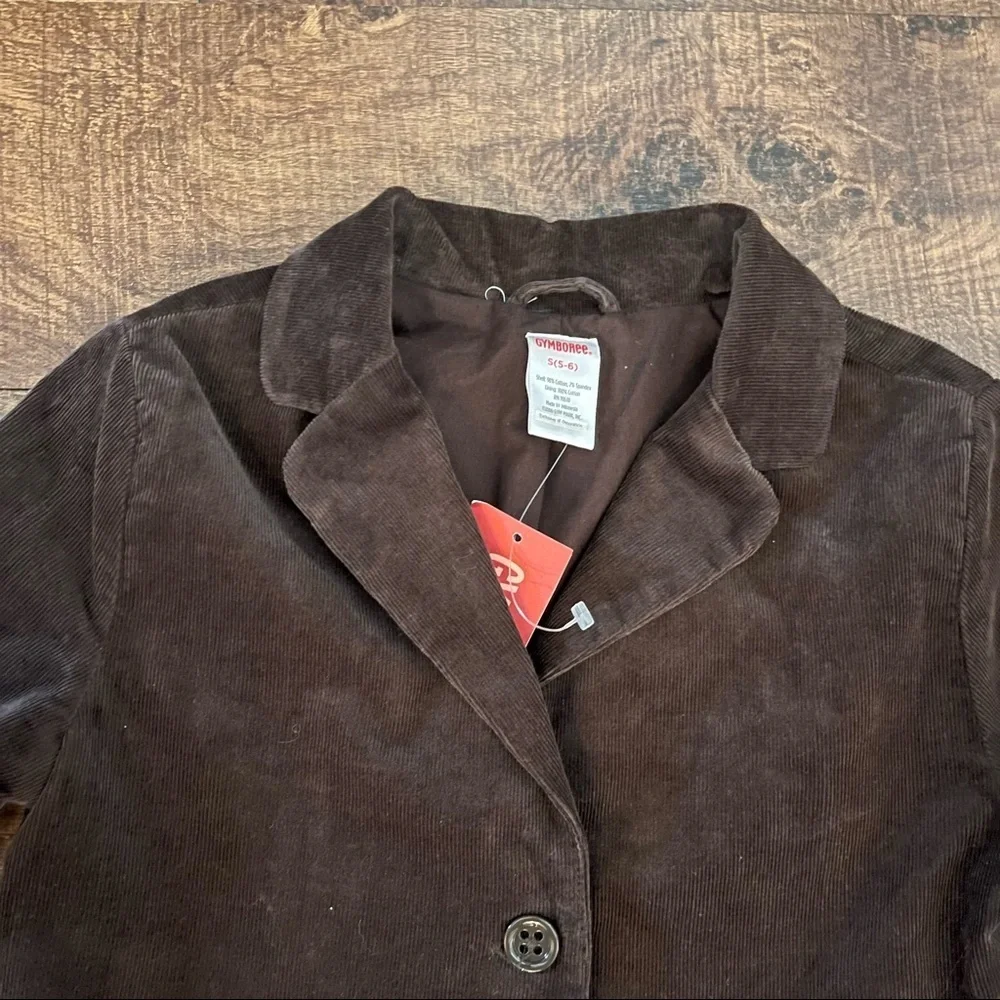 NWT Gymboree girls corduroy brown jacket coat w/pink yellow bows Sz small